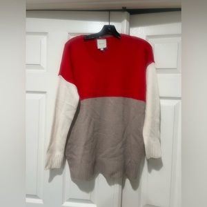 Michelle Mason Color Block Wool And Cashmere Blend Knit Sweater Jumper Small‎